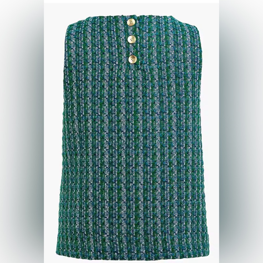J. Crew Tweed Green/Blue Blouse - Picture 5 of 7